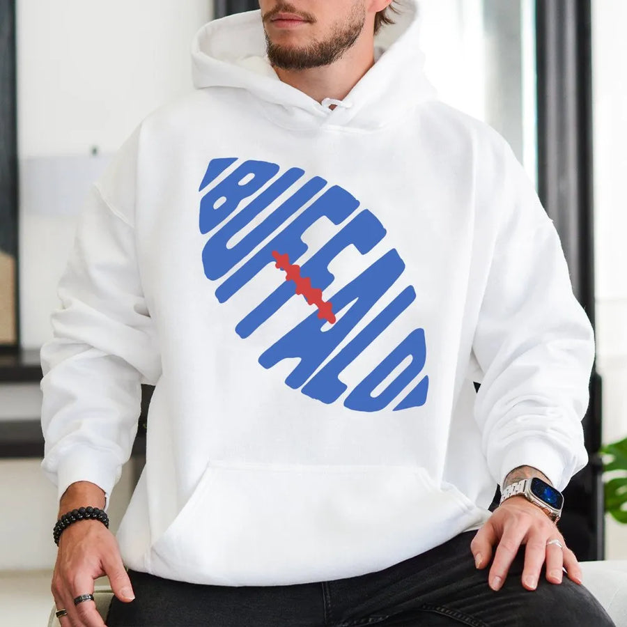 Buffalo Football Graphic Hoodie, Game Day, Retro Sports Inspired Unisex,  Go Bills