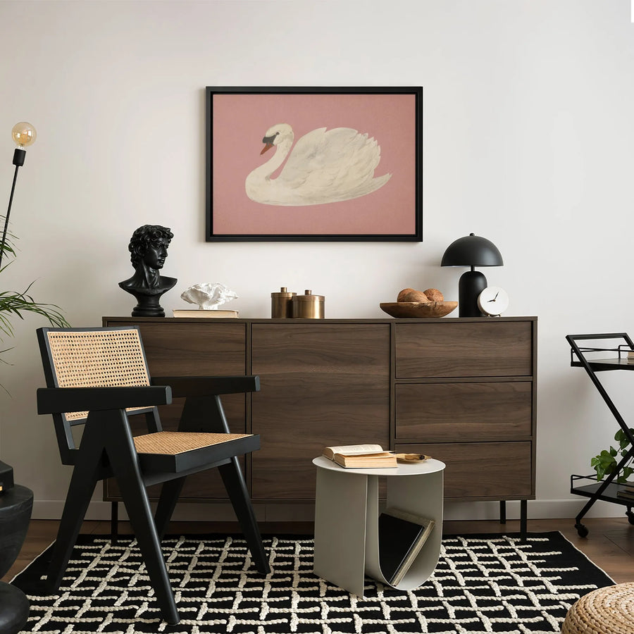 White Swan Canvas Print | Minimalist Bird Wall Art | Premium Gallery Wrapped Decor | Elegant Home and Nursery Gift
