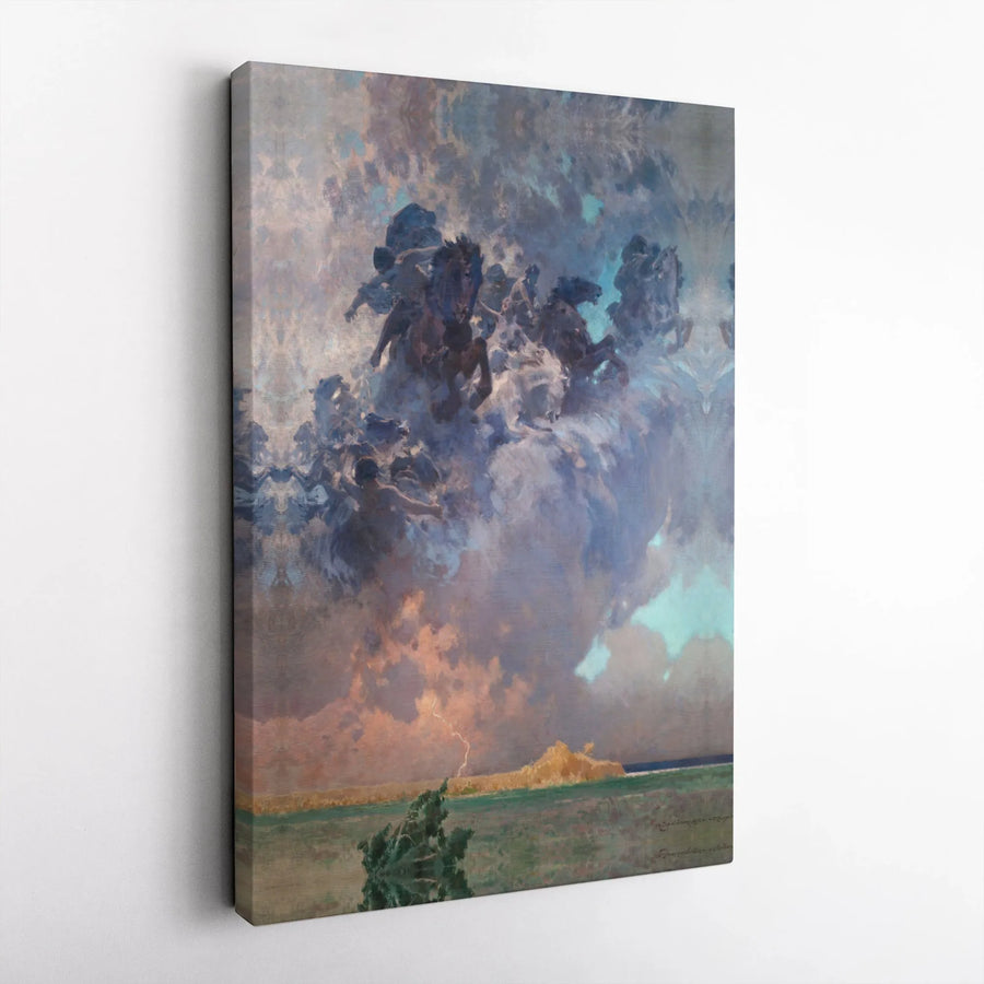 Four Horsemen of the Apocalypse Canvas Print | Viktor Vasnetsov Fine Art Reproduction | Gallery-Wrapped 1.25" Wall Decor | Historic Dark Academia Gift