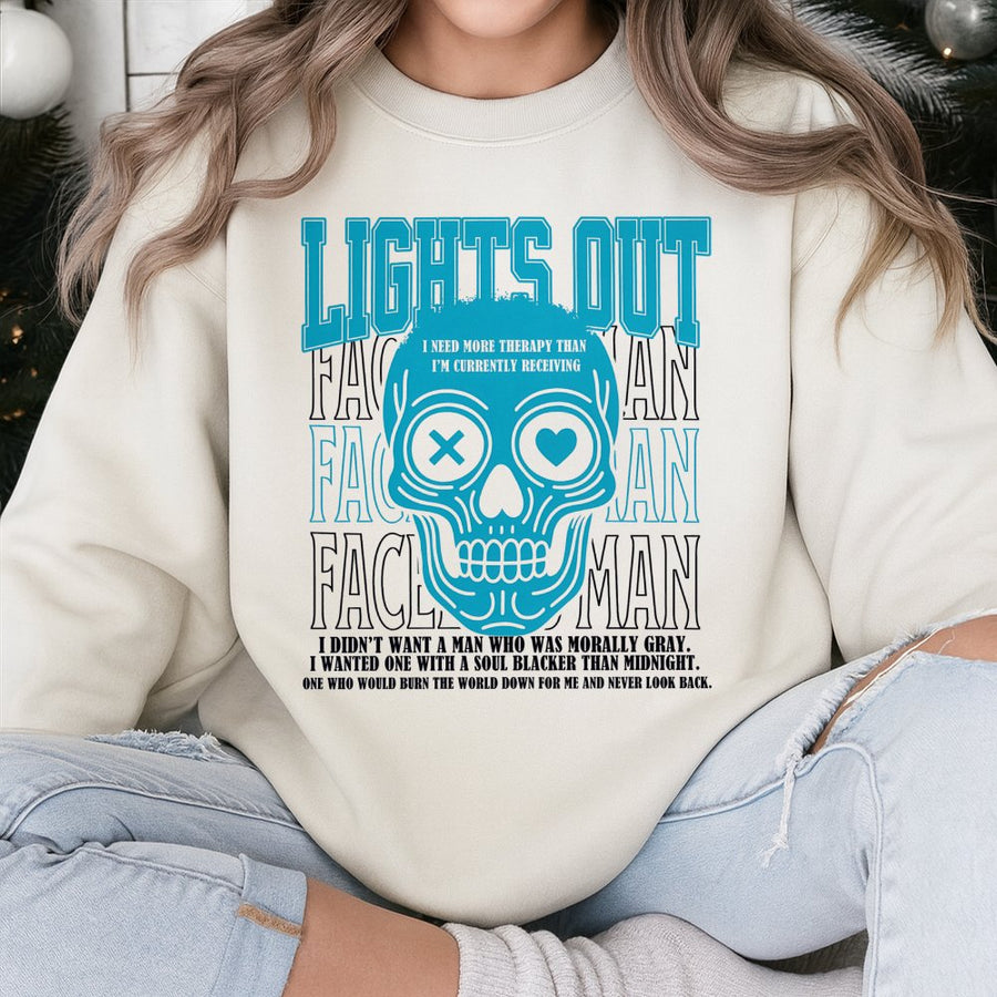 Dark Romance Sweatshirt | Blue Skull Heart Eye Graphic | Premium Cotton Blend | Aesthetic Gothic Gift for Readers