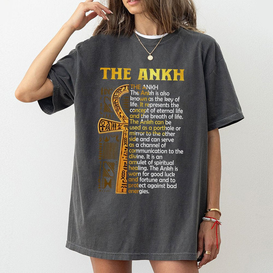 Ankh Symbol T-Shirt | Key of Life Egyptian Mythology Graphic | 100% Premium Cotton Tee | Spiritual Gift for Ancient History Lovers