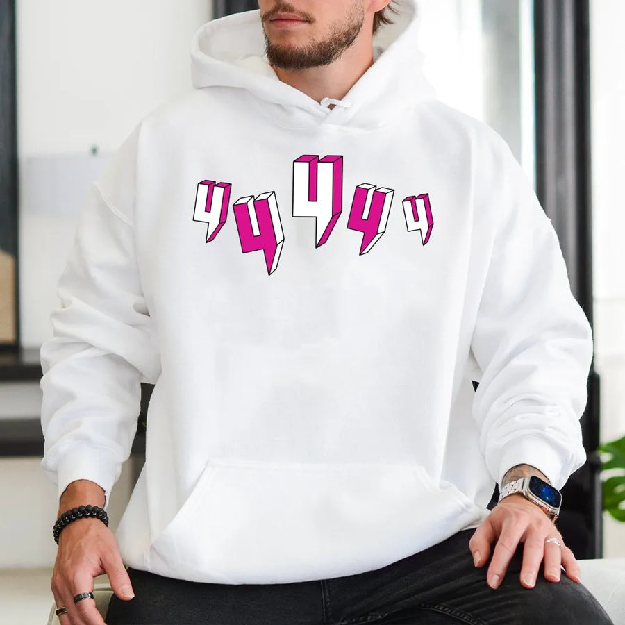 444 Angel Number Hoodie | Aesthetic Pink Lightning Bolt Graphic | Premium Cotton Blend Streetwear | Spiritual Manifestation Gift for Women
