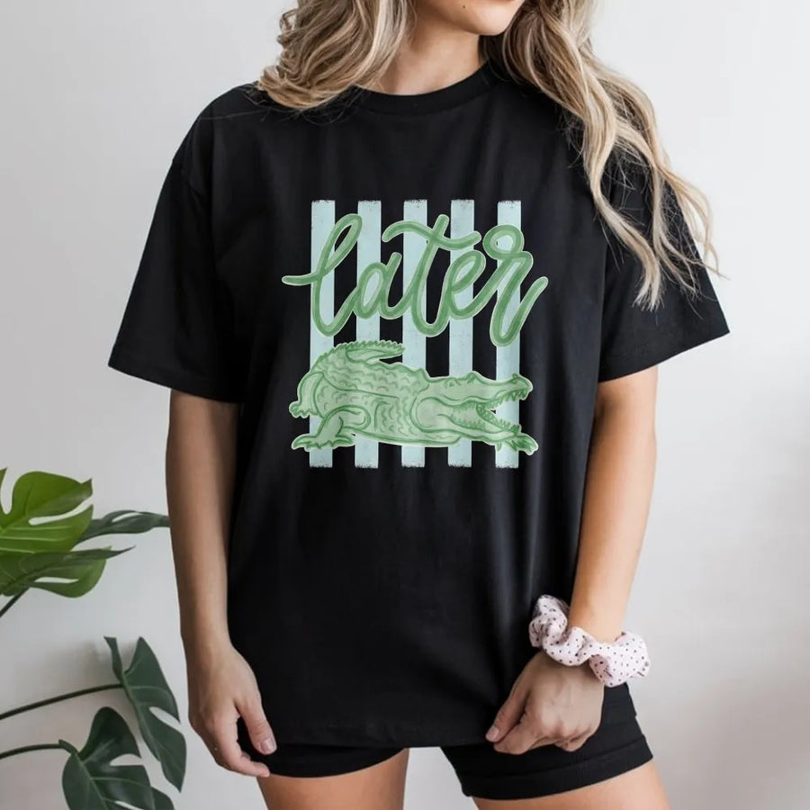 Funny Alligator Shirt | Coastal Gator Later Graphic Tee | Premium Comfort Colors Cotton | Summer Beach Trip Gift