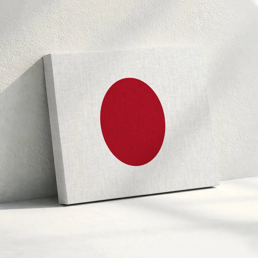 Japanese Flag Canvas Print | Minimalist Hinomaru Red Sun Art | Premium Gallery Wrapped Wall Decor | Modern Japan Home Decor Gift