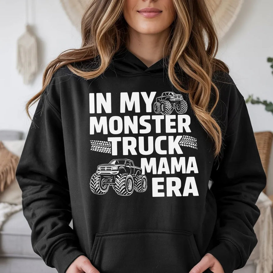 Monster Truck Mama Hoodie | Funny 'In My Era' Graphic Sweatshirt | Premium Cotton Blend | Gift for Boy Mom