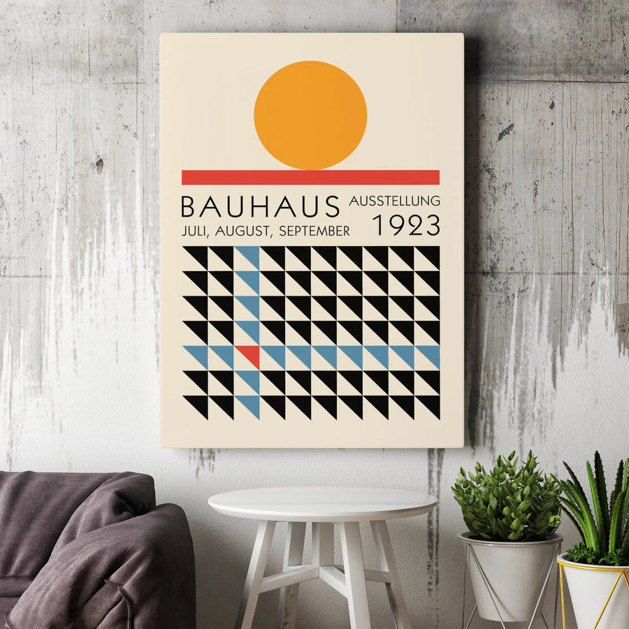 Bauhaus Exhibition 1923 Poster | Geometric Abstract Wall Art | Premium Gallery Wrapped Canvas | Minimalist Modern Home Decor Gift