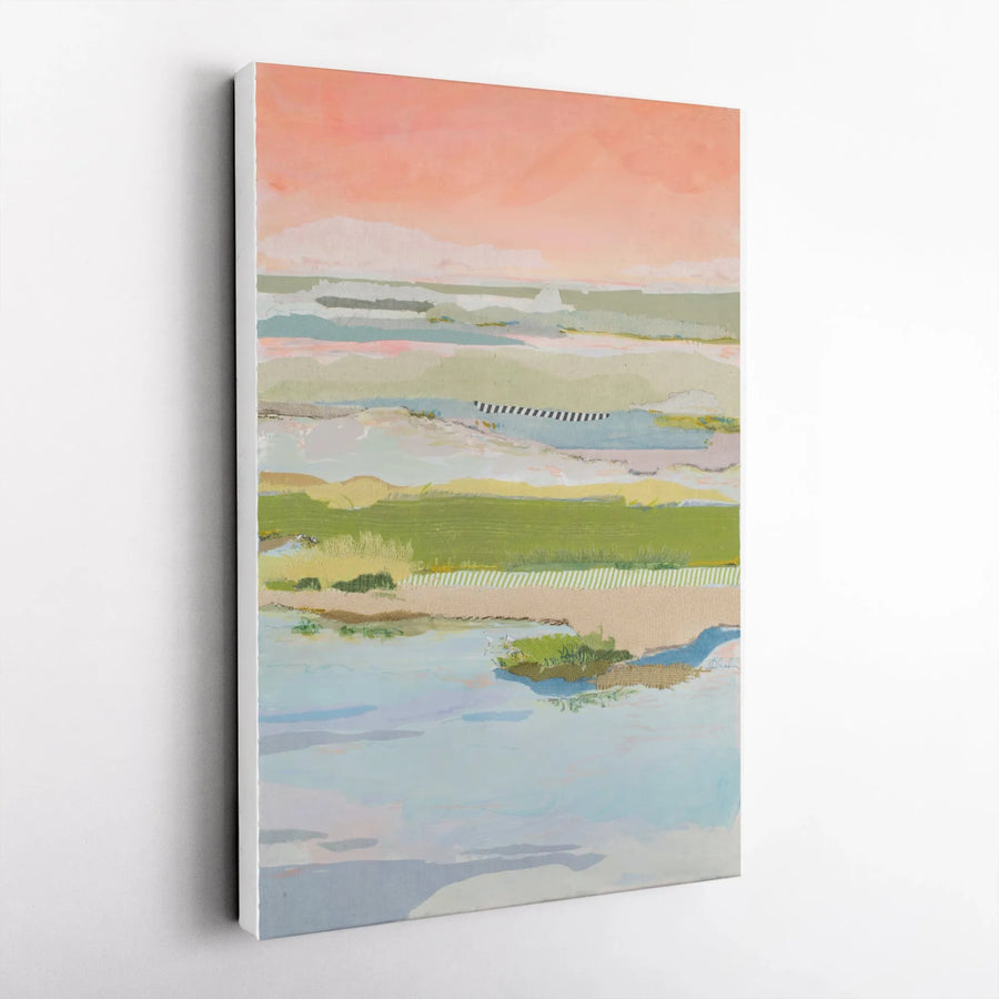 Abstract Coastal Canvas Wall Art | Modern Textured Seascape Print | Thick Gallery Wrap Canvas | Living Room Decor Gift