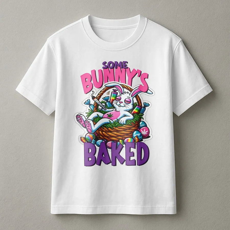 Funny 420 Easter Bunny Shirt | Some Bunny's Baked Graphic Tee | Soft Cotton Unisex Tee | Novelty Stoner Gift for Weed Lovers