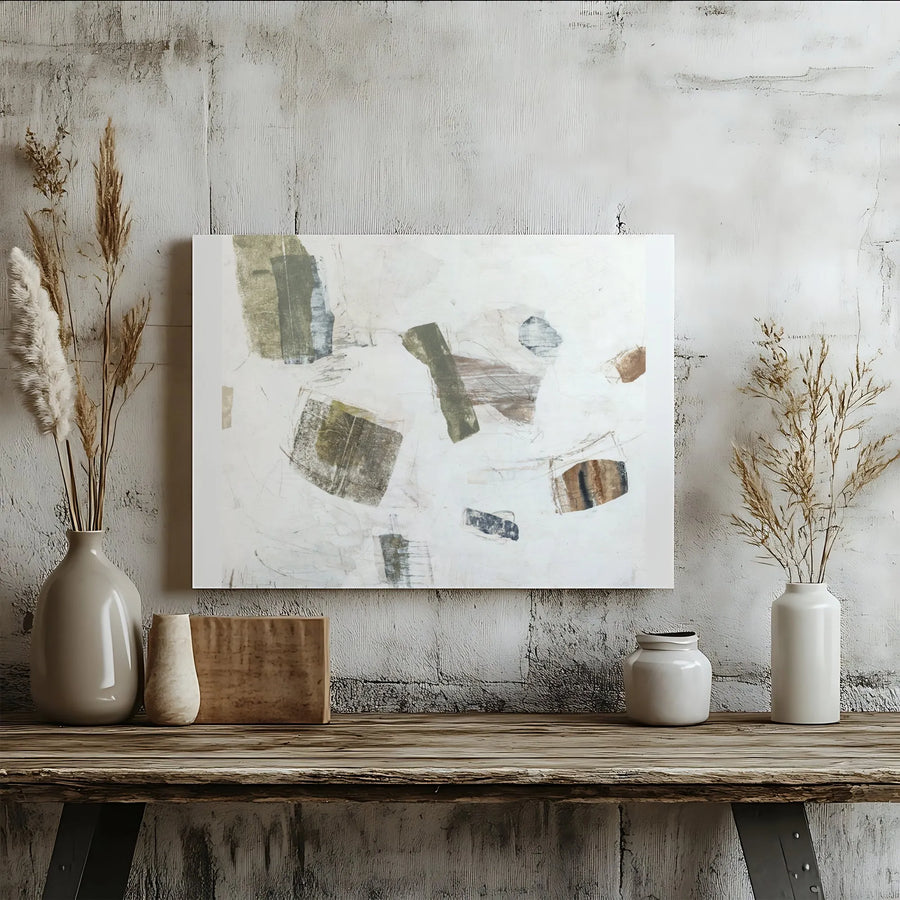 Abstract Earth Tone Canvas Wall Art | Modern Textured Brushstroke Painting | Premium Gallery Wrapped Print | Living Room & Office Decor Gift