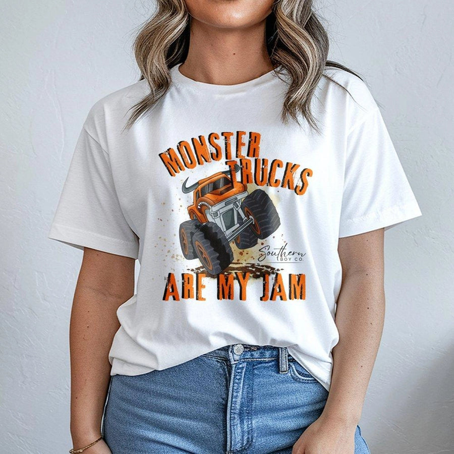 Monster Truck T-Shirt | Are My Jam Off Road Racing Graphic | Premium Cotton Unisex Tee | Gift for Boys Kids and Monster Truck Lovers