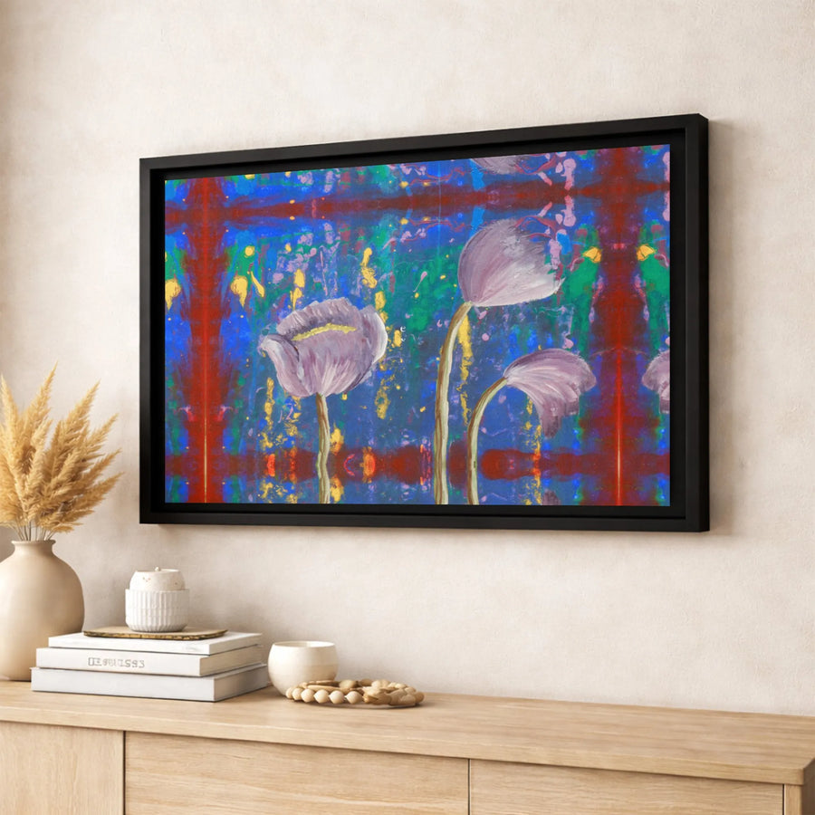 Abstract Purple Tulip Canvas Art | Modern Colorful Floral Wall Decor | Premium Fade-Resistant Gallery Wrap | Artistic Home & Office Gift