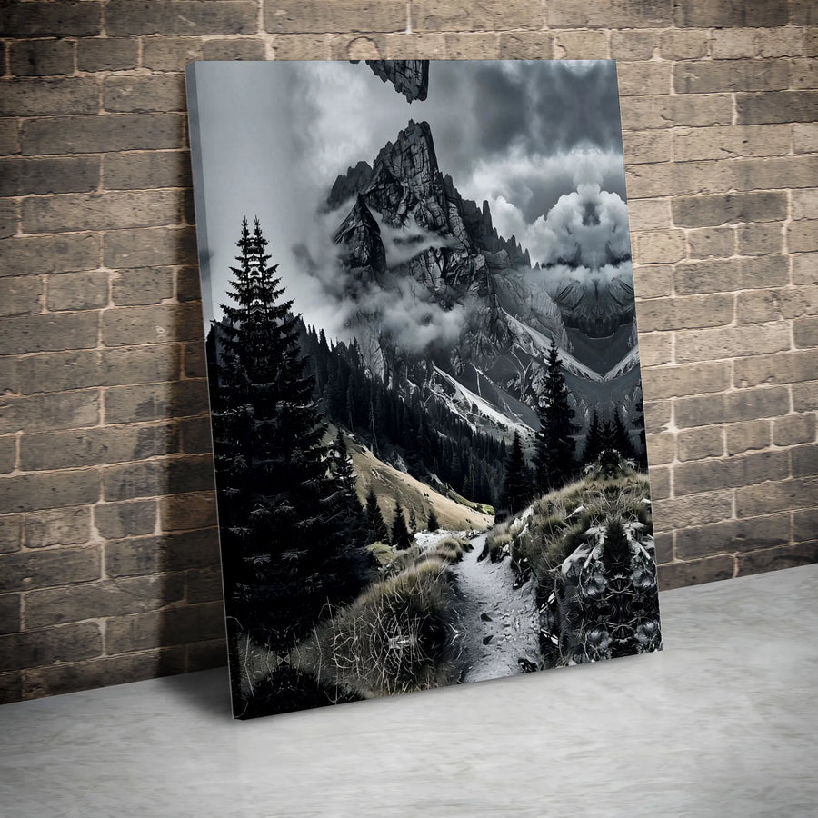 Surreal Mountain Landscape Canvas | Black And White Nature Wall Art | Premium Gallery-Wrapped Print | Modern Home & Office Decor Gift