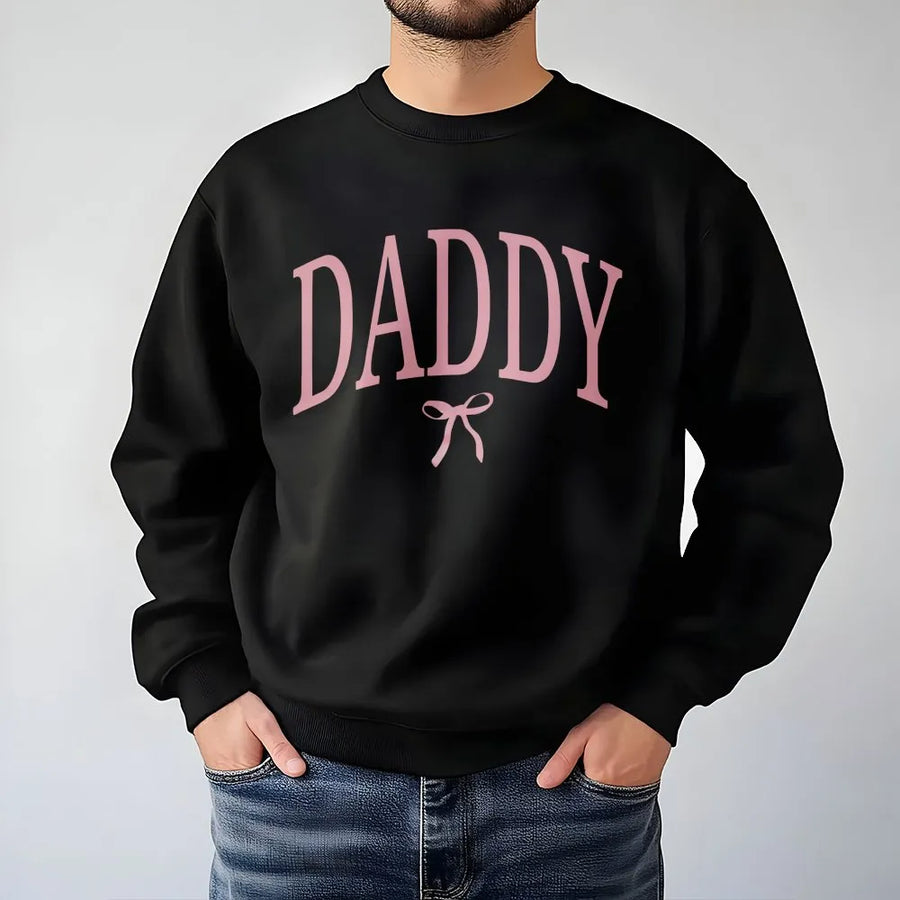Daddy Sweatshirt with Pink Bow | Trendy Coquette Aesthetic Design | Premium Soft Cotton Blend | Unique Father's Day 2026 Gift or New Dad Present