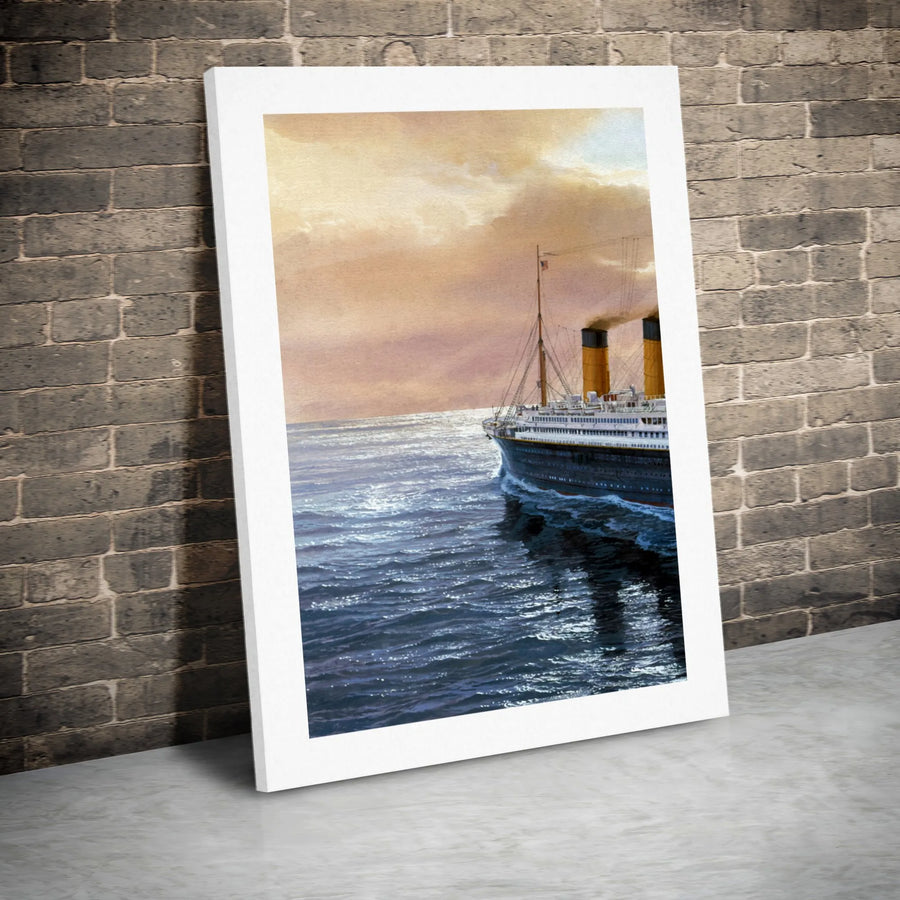 RMS Titanic Wall Art | Vintage Nautical Ocean Liner Painting | Premium Gallery Wrapped Canvas | Maritime History Gift for Collector
