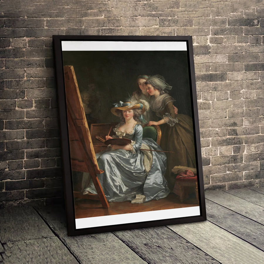 Self-Portrait With Two Pupils Canvas | Adelaide Labille-Guiard Classical Art Print | Premium 1.25-Inch Gallery Wrap | Fine Art Home Decor Gift