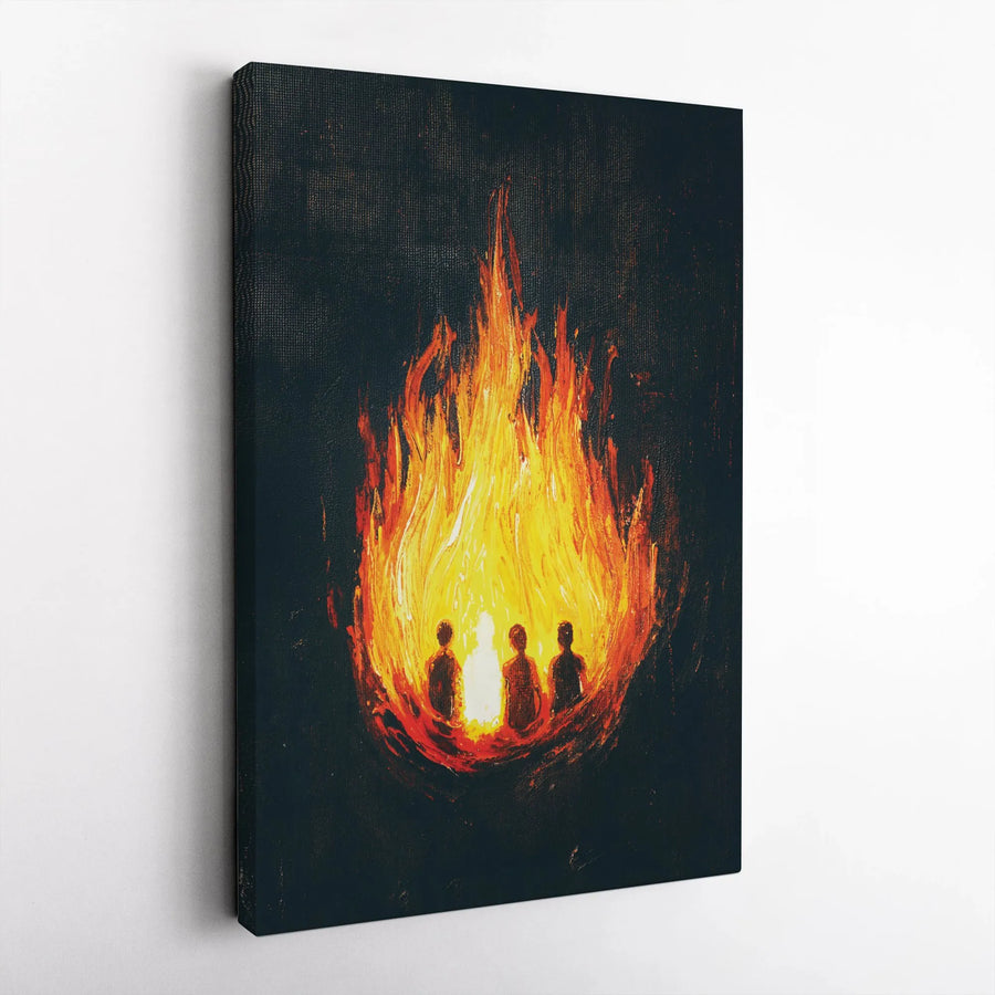 Bonfire Canvas Wall Art | Abstract Campfire Silhouette Print | 1.25-Inch Gallery Wrap | Cozy Fireplace Decor Gift for Home