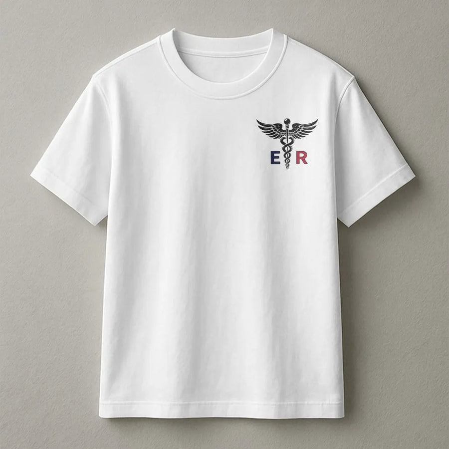 Emergency Room T-Shirt | French Flag Caduceus Medical Symbol | Premium Cotton Tee | Gift for ER Nurse Doctor Paramedic
