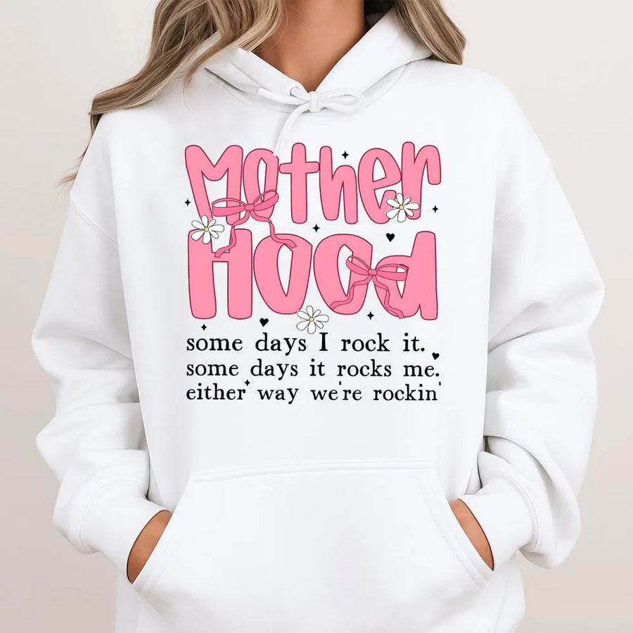 Funny Mom Hoodie | Retro Coquette Bow Graphic | Soft Cotton Tee | Sarcastic Mama Mother's Day Gift