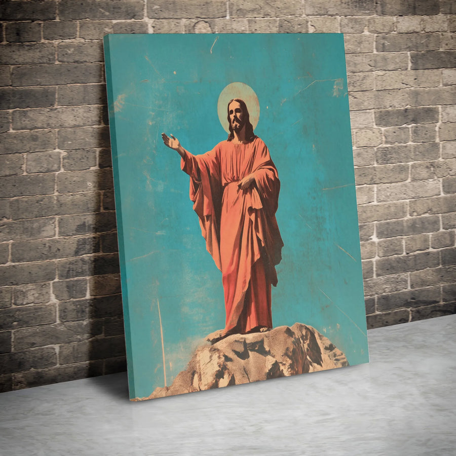 Jesus Christ Canvas Print | Vintage Style Religious Wall Art | 1.25 Inch Gallery Profile | Spiritual Home Decor Gift
