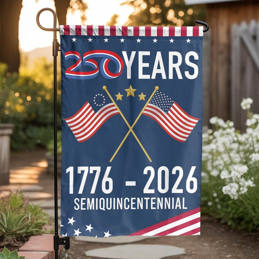 USA 250th Anniversary Garden Flag | 1776-2026 Semiquincentennial Patriotic Decor | Weather-Resistant Polyester | Memorial Day Fourth of July Gift