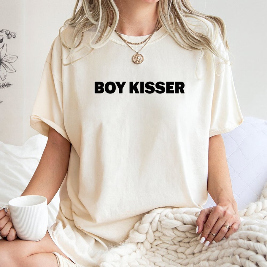 Boy Kisser T-Shirt | Funny Sarcastic Graphic Tee | 100% Soft Cotton Premium Quality | LGBTQ Pride Apparel Gift For Him Or Her