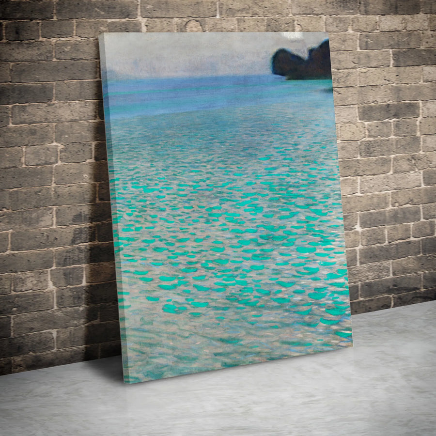 Impressionist Seascape Canvas | Calm Coastal Ocean Painting Wall Art | Premium Thick Gallery Wrap | Living Room & Office Decor Gift