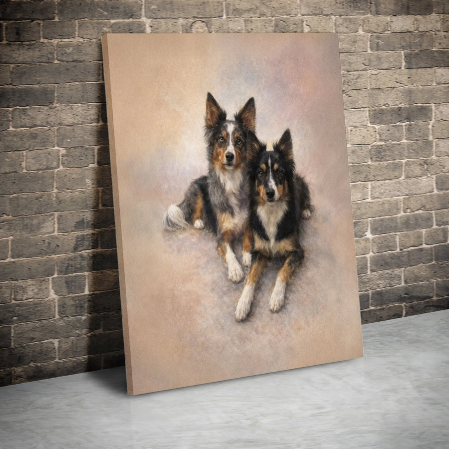 Australian Shepherd Canvas Wall Art | Realistic Dog Portrait Painting | Premium Thick Gallery Wrap Canvas | Gift for Aussie Owner & Pet Lovers