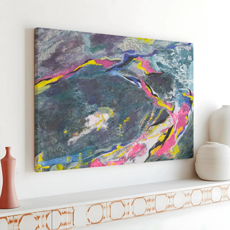 Abstract Canvas Wall Art | Colorful Modern Painting Print with Textured Effect | Premium 1.25" Thick Gallery Wrap | Living Room & Office Decor Gift