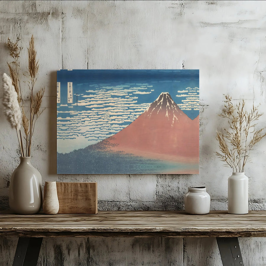Hokusai Red Fuji Canvas Wall Art | Vintage Japanese Ukiyo-e Print | Gallery Wrapped Premium Canvas | Collector's Gift for Asian Home Decor