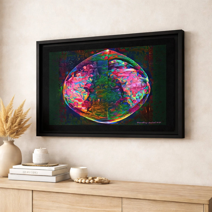 Psychedelic Globe Canvas Wall Art | Colorful Abstract Planet Print | Premium Gallery-Wrapped Decor | Modern Home Office Gift