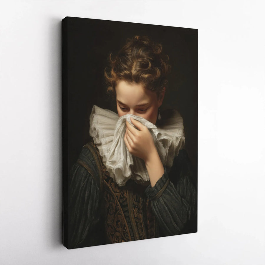 Dutch Golden Age Portrait Canvas | Renaissance Style Woman Wall Art | Premium 1.25-Inch Gallery Wrap | Moody Fine Art Home Decor Gift