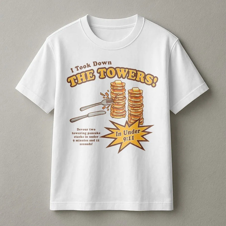 Pancake Lover T-Shirt | Funny Breakfast Food Graphic Print | Premium Soft Cotton Tee | Humorous Gift For Foodies And Competitive Eaters