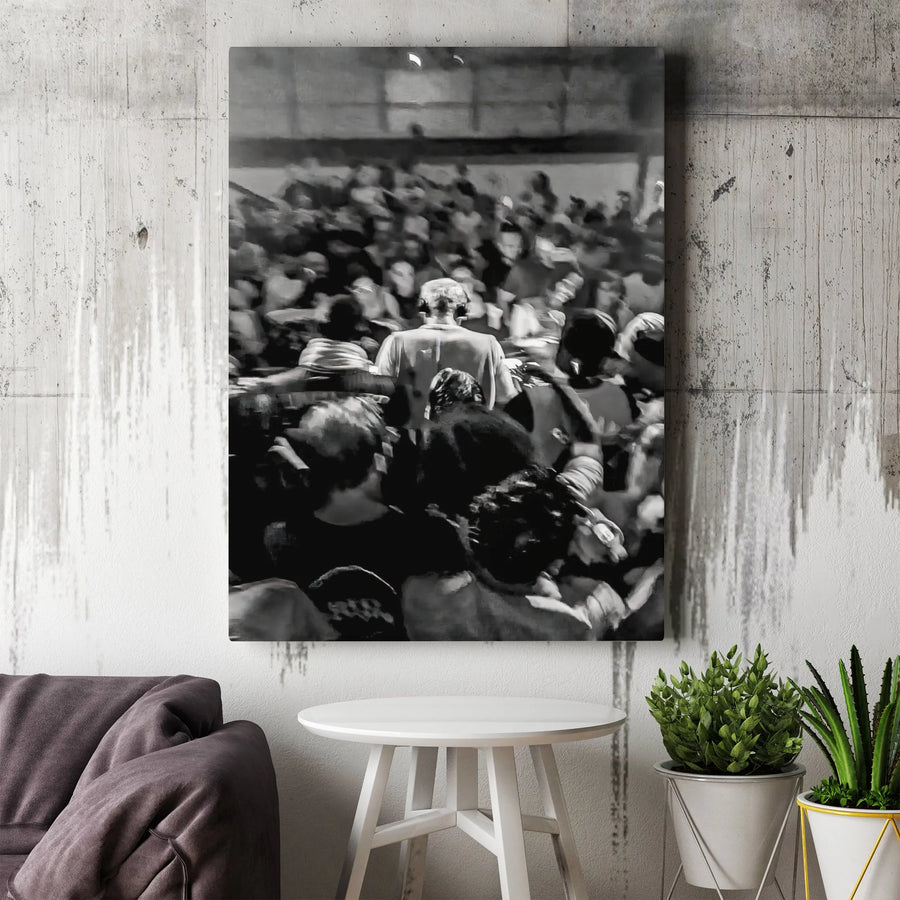DJ Performance Canvas Print | Black and White Music Festival Wall Art | Gallery Wrapped 1.25 Inch Depth | Premium Gift for EDM Producers and DJs