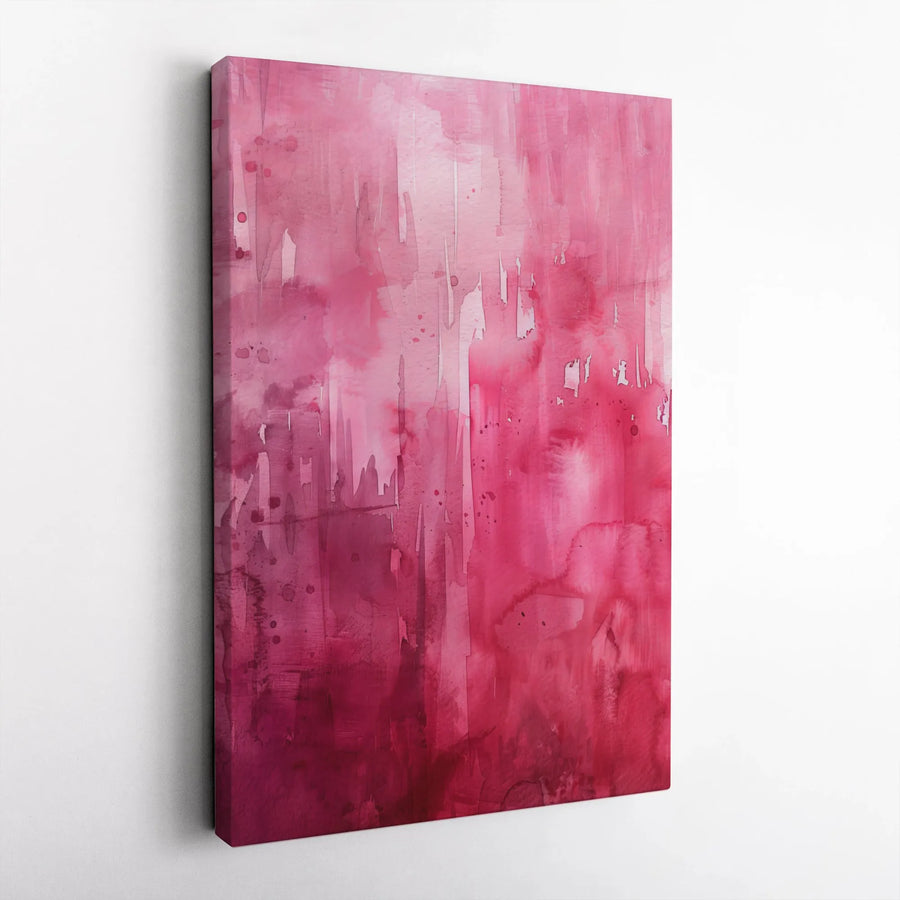 Pink Watercolor Wall Art | Abstract Magenta Brushstroke Canvas | Large Gallery-Quality Print | Modern Home Decor Gift