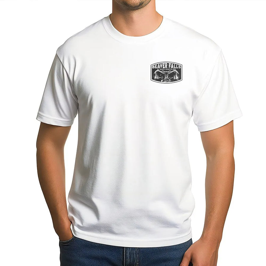 Beaver Falls T-Shirt | Funny Wet Beavers Looking For Wood Slogan | Premium Cotton Tee | Humorous Unisex Adult Gift