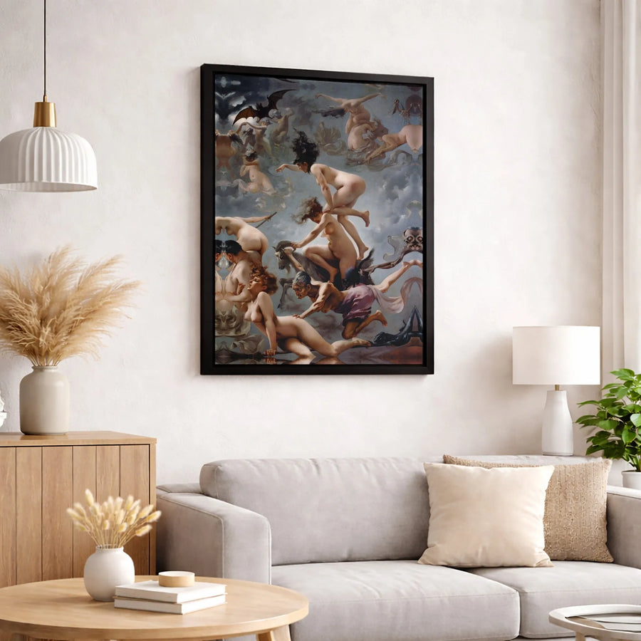 Witches' Flight Canvas Print | Francisco Goya Fine Art Wall Decor | Premium Fade-Resistant Gallery Wrap | Gothic Home Office Art