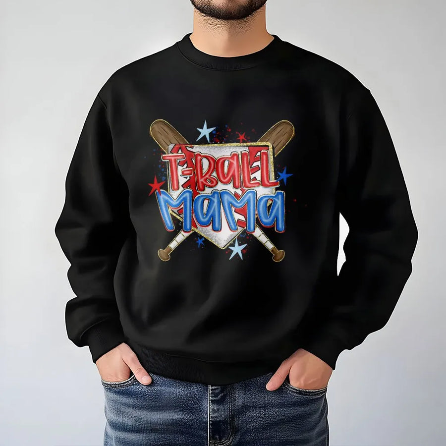 T-Ball Mama Sweatshirt | Retro Game Day Baseball Graphic | Premium Soft Cotton Blend | Gift for Sports Mom