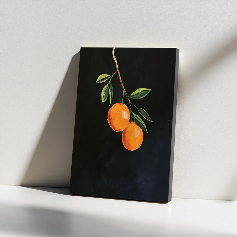 Orange Fruit Canvas Wall Art | Modern Still Life Citrus Painting | Premium Fade-Resistant Print | Kitchen & Dining Room Decor Gift