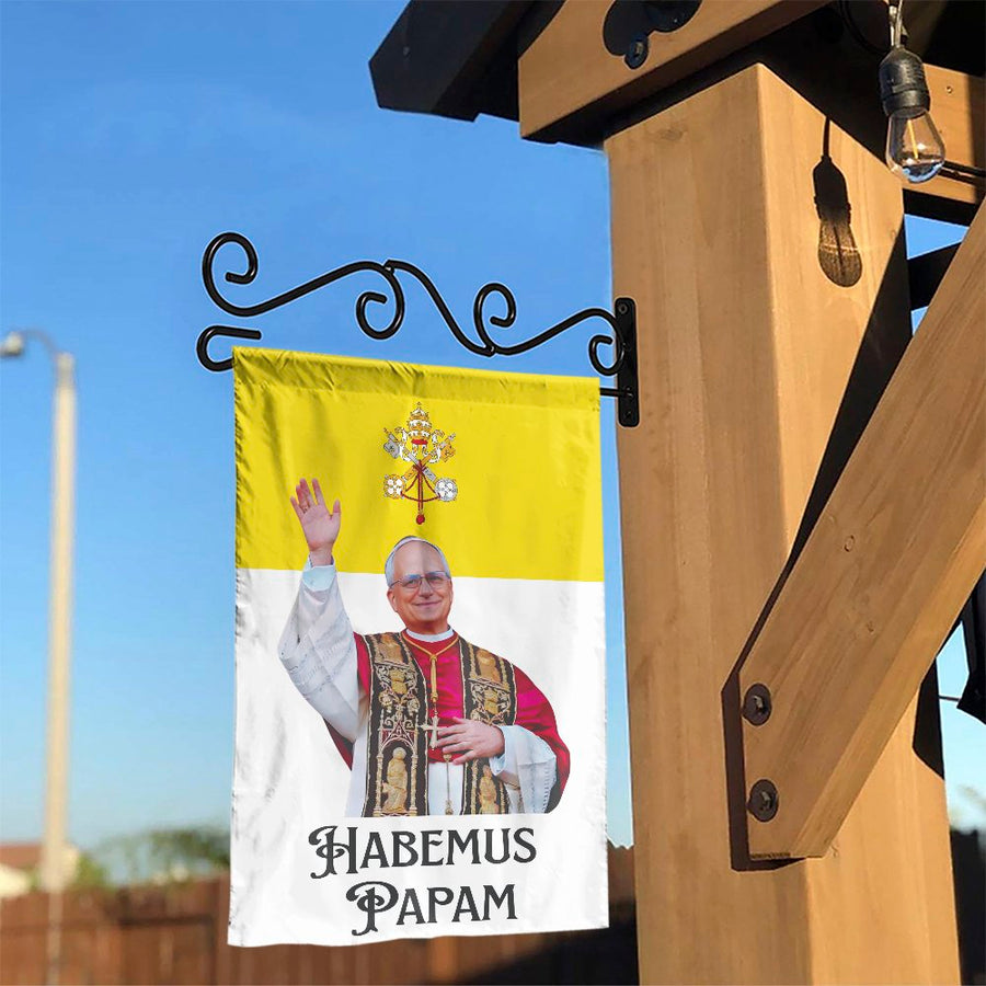 Habemus Papam Garden Flag | Catholic Vatican Design | Premium Weather-Resistant Polyester | Religious Home Decor Gift