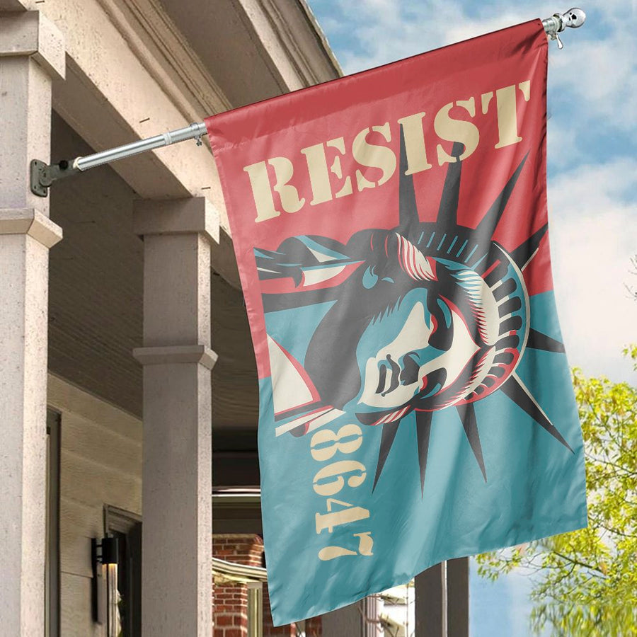 Resist Statue Of Liberty Flag | Pop Art Statement Banner | Weather-Resistant Polyester | Outdoor Home Decor Gift