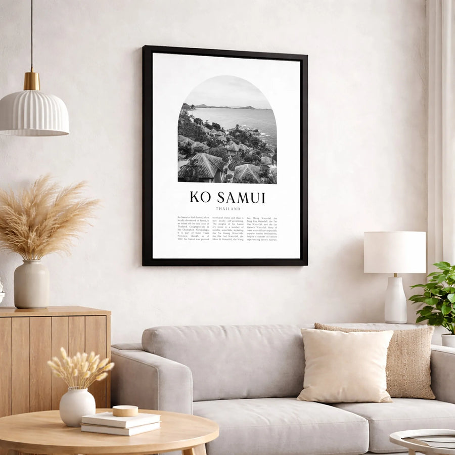 Ko Samui Thailand Travel Poster | Minimalist Arched Photo Print | Premium Gallery Canvas | Aesthetic Coastal Home Decor Gift