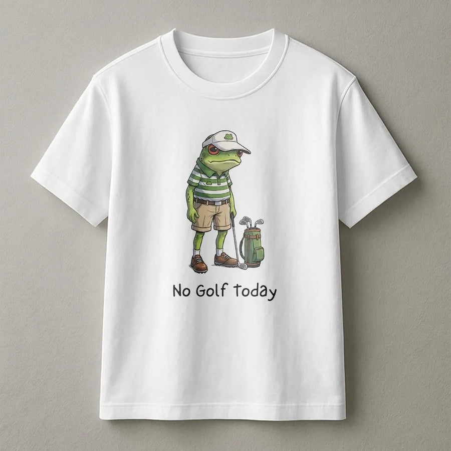 Funny Golf T-Shirt | Sad Frog No Golf Today Design | Premium Cotton Blend | Sarcastic Humor Gift for Golfer Dad Husband