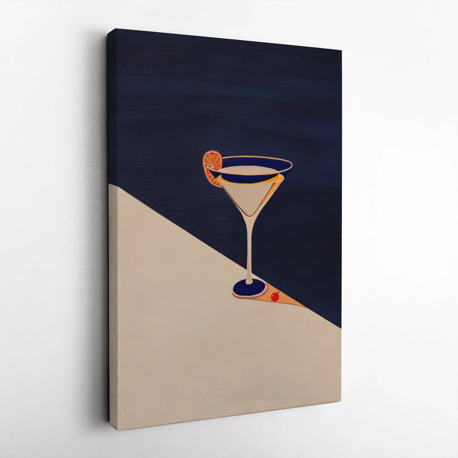 Cocktail Canvas Wall Art | Minimalist Martini Pop Art Print | Premium Thick Gallery Wrap Canvas | Kitchen & Bar Decor Gift