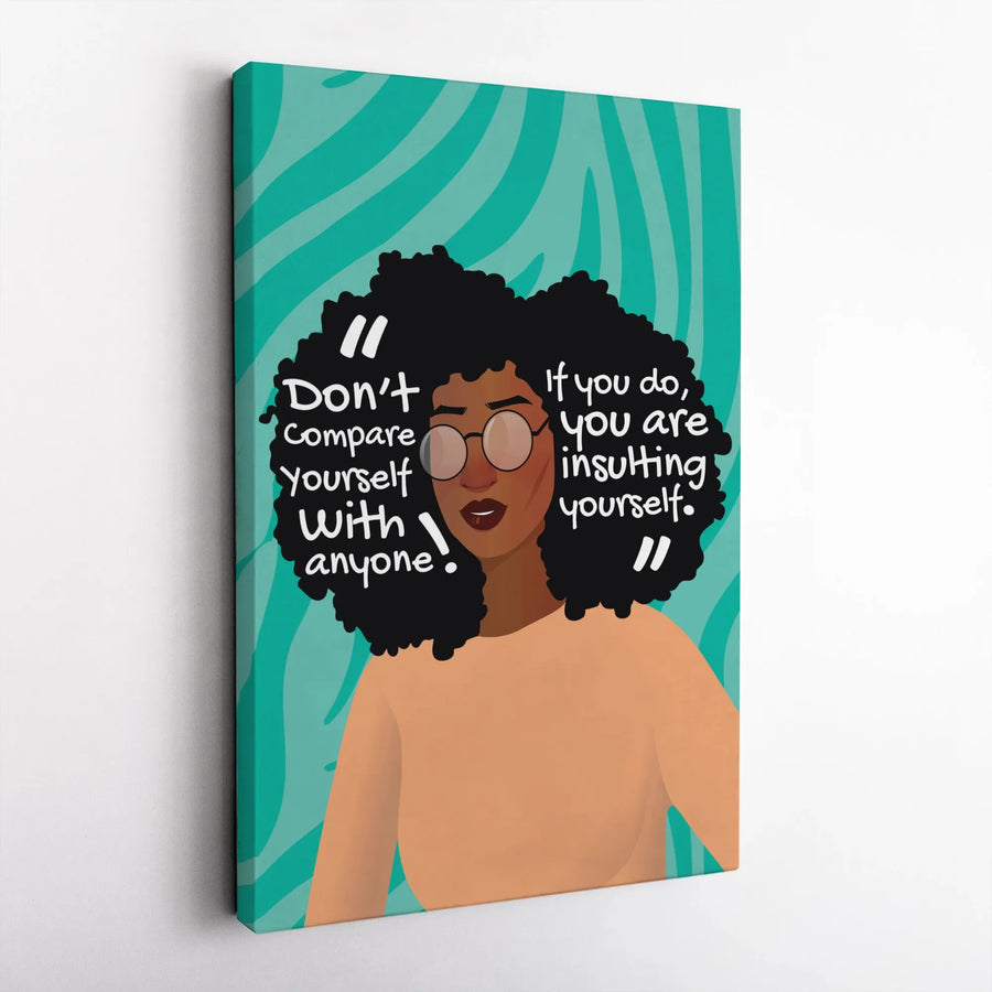 Black Woman Motivational Wall Art | Affirmation Quote Canvas Print | Premium 1.25-Inch Gallery Wrap | Home Office Decor Gift