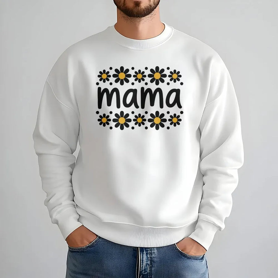 Floral Mama Sweatshirt | Cute Daisy Graphic Crewneck | Premium Soft Cotton Blend | Mother's Day Gift for New Mom