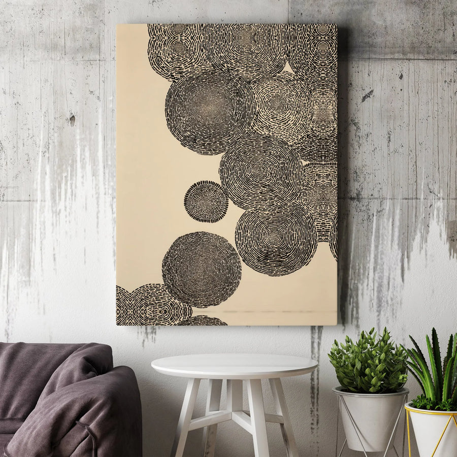 Abstract Circles Canvas Wall Art | Minimalist Concentric Line Print | Premium Gallery Wrapped Canvas | Modern Home and Office Decor Gift