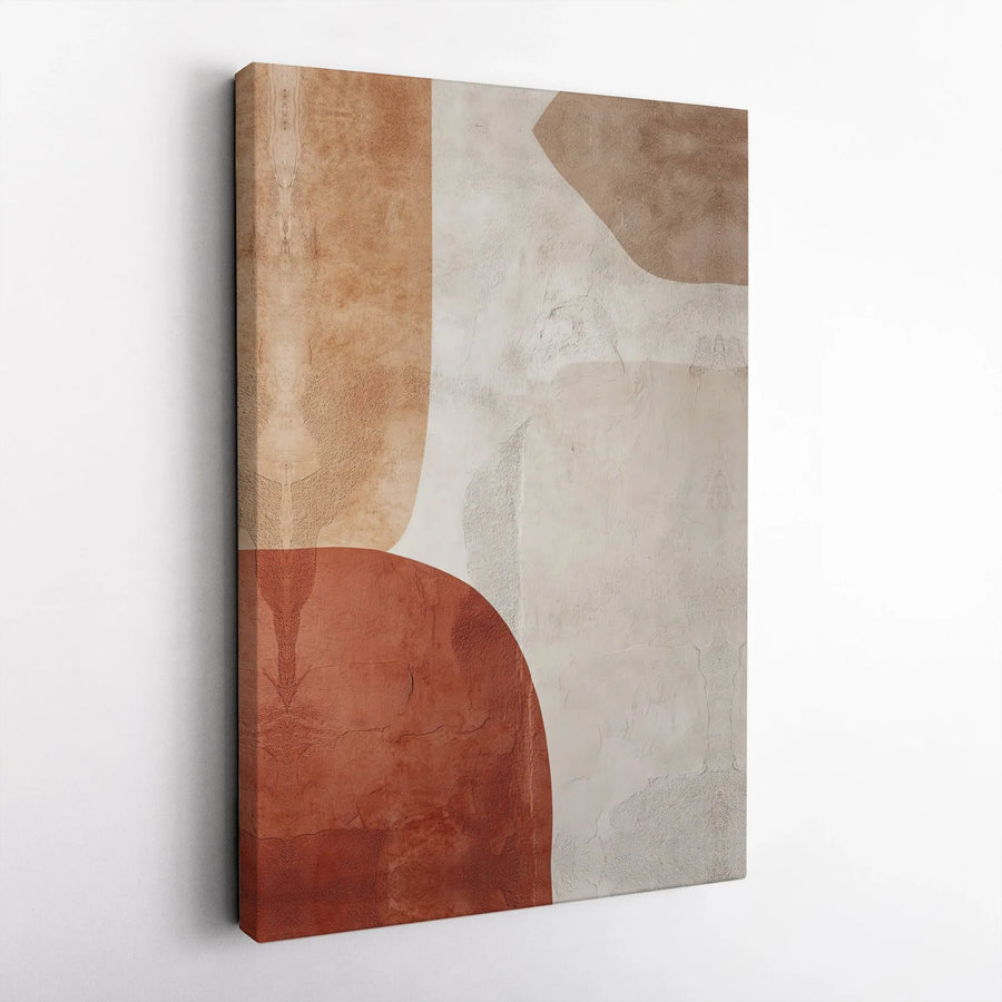 Abstract Wall Art Canvas | Earthy Terracotta Minimalist Shapes | Premium Gallery-Wrapped Print | Modern Home Decor Gift