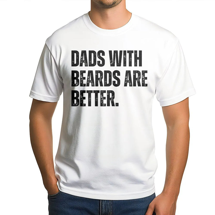 Bearded Dad T-Shirt | Retro Varsity Typography Design | 100% Soft Cotton | Funny Father's Day Gift For Bearded Men