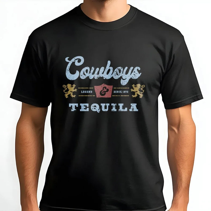 Cowboys and Tequila T-Shirt | Vintage Western Graphic Sweatshirt | Soft Cotton Blend | Cowgirl Rodeo Pullover Gift