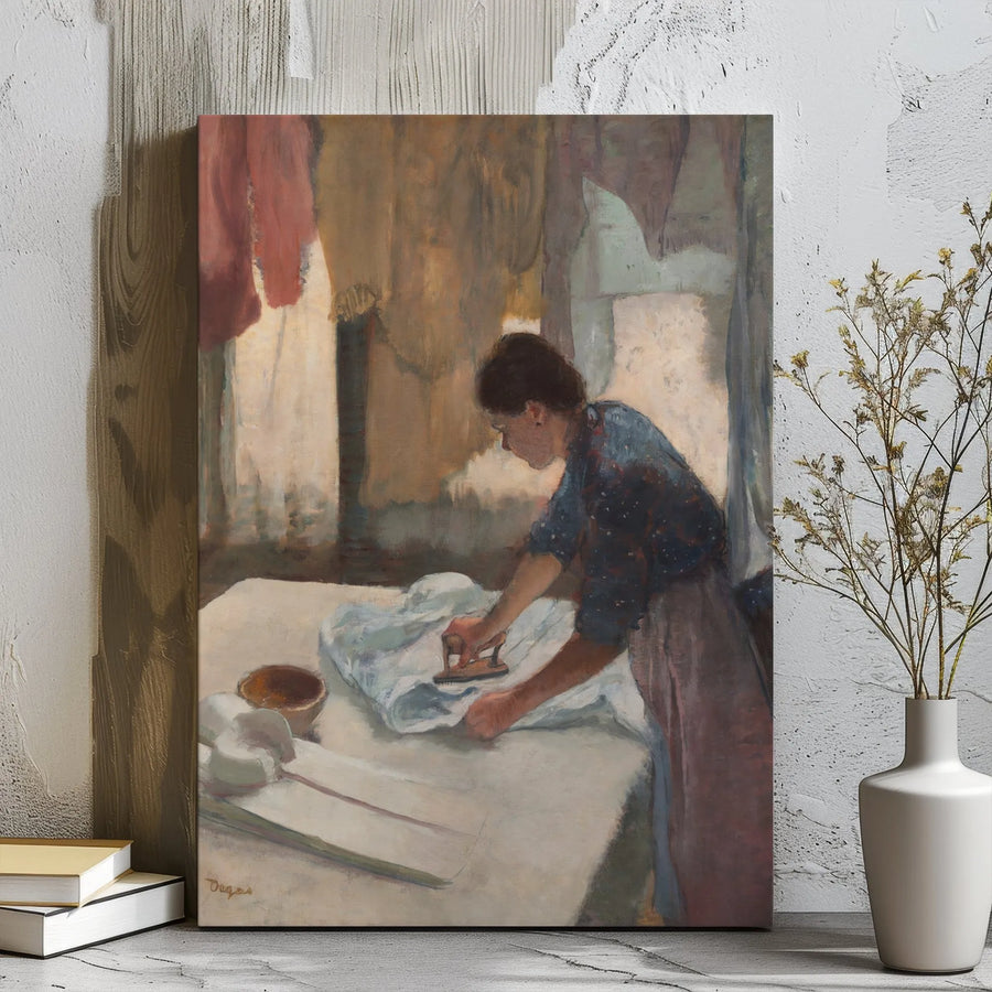 Woman Ironing by Edgar Degas Canvas Art | Impressionist Oil Painting Print | Premium Gallery Wrap Decor | Fine Art Gift for Home Office